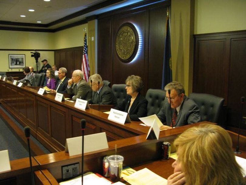 Members of the House Education Committee listen to testimony about SB 1184, state schools Supt. Tom Luna's third school-reform bill, on Tuesday morning. (Betsy Russell)