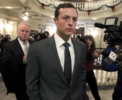 Former Baylor University fraternity president Jacob Anderson walks out of the courtroom Monday Dec. 10, 2018. Mr. Anderson, accused of rape, will serve no jail time after a Waco district judge accepted a plea bargain for deferred probation. (Jerry Larson / AP)