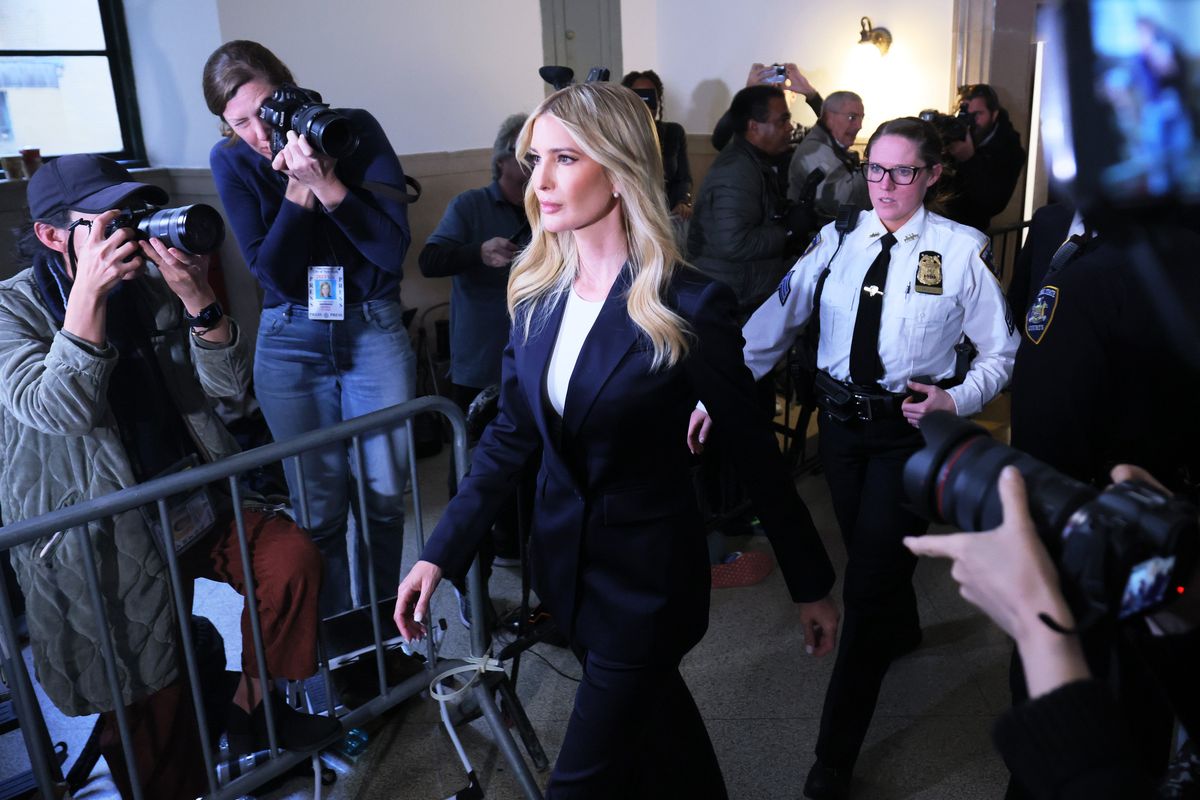 Ivanka Trump returns to the courtroom after a lunch break during the civil fraud trial of her father, former President Donald Trump, at New York State Supreme Court on Wednesday in New York.  (Michael M. Santiago)