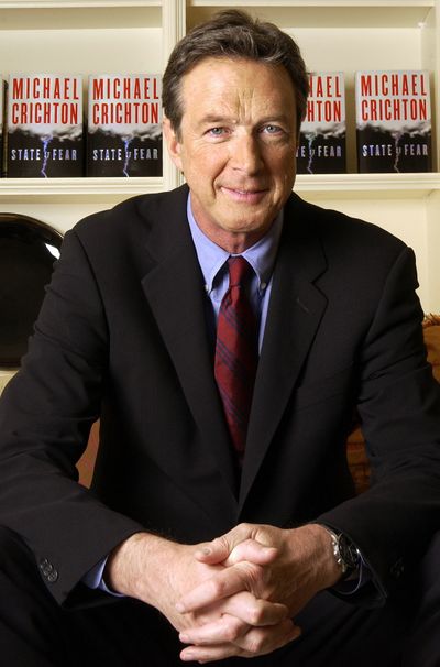 Michael Crichton poses at The Peninsula Hotel in New York in 2004. Crichton died Tuesday.  (File Associated Press / The Spokesman-Review)