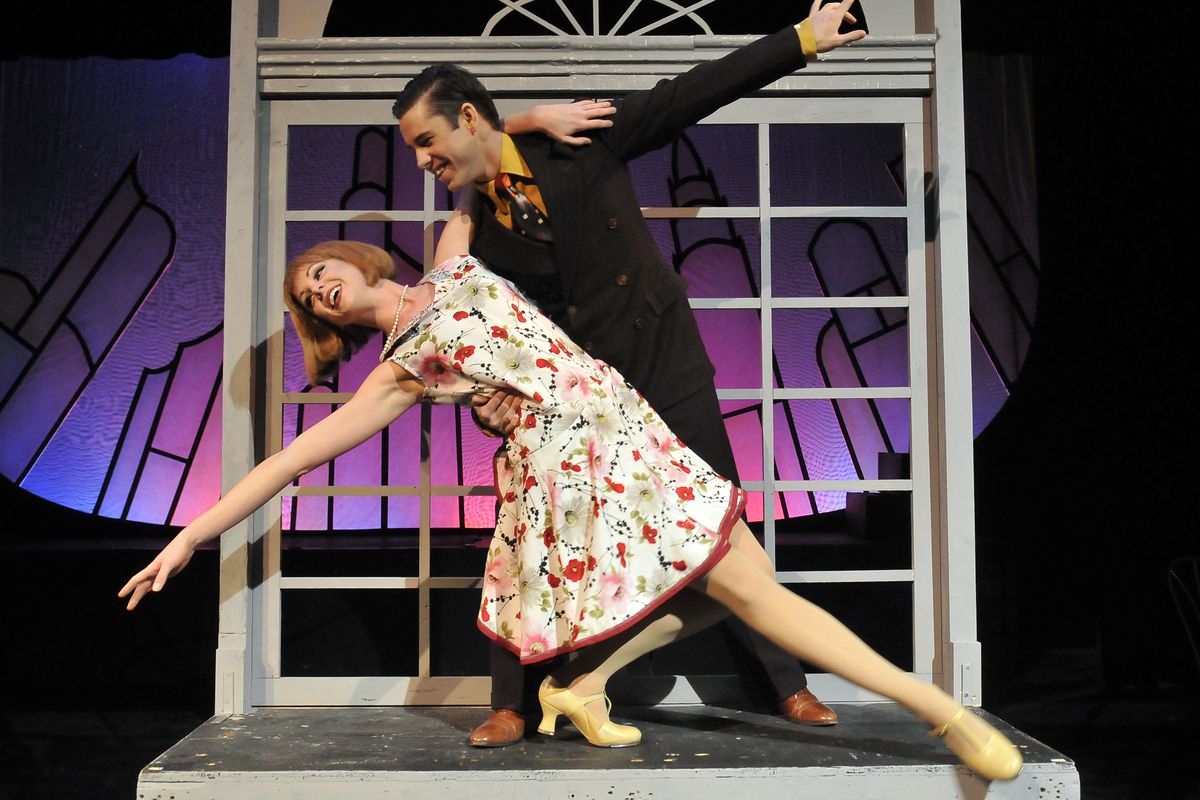 Ashley Cooper as Millie Dillmount and Jeremy Trigsted as Jimmy Smith in Civic Theatre’s production of “Thoroughly Modern Millie.” (Jesse Tinsley)