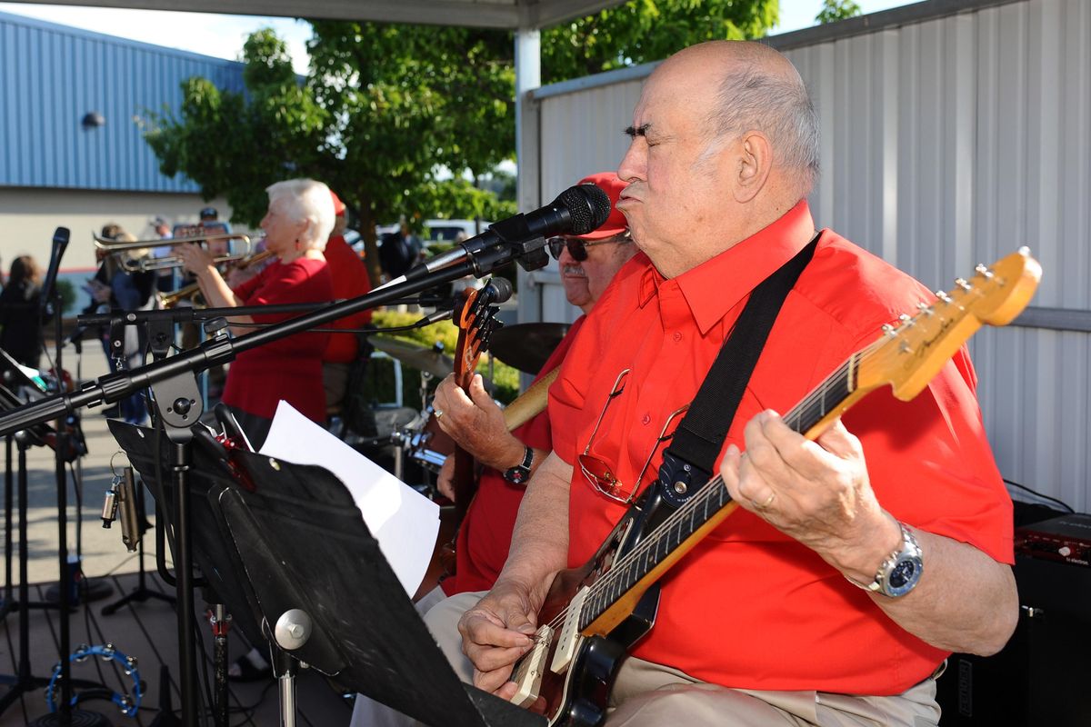 The band, The Variety Pack, perform outside Avista Stadium prior the Indians game against the Boise Hawks on Friday, June 15, 2018. (James Snook / Special for The Spokesman-Review)