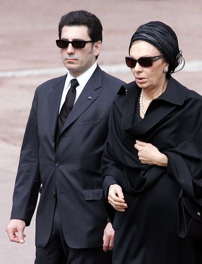 Alireza Pahlavi, son of the late shah of Iran, is shown with his mother Farah Pahlavi in 2005. He  was found dead of an apparent suicide Tuesday at his home in Boston. (Associated Press)