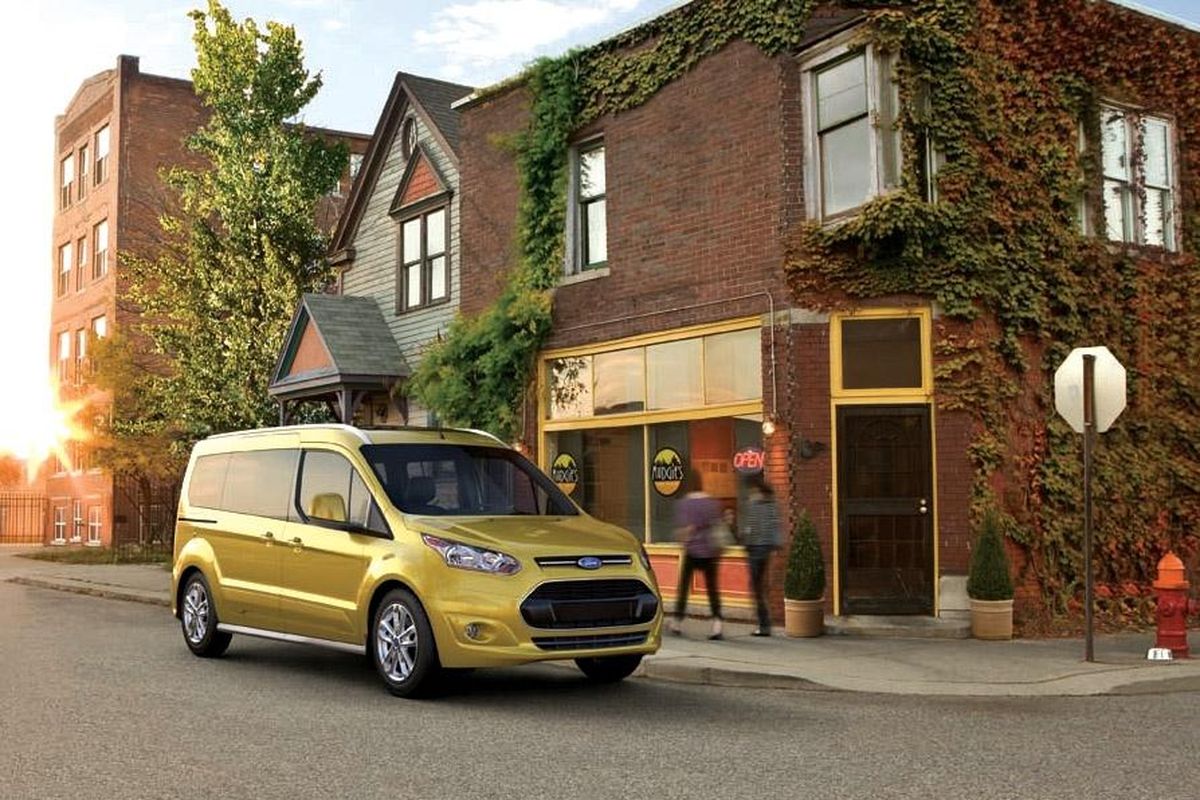 This undated image provided by Ford shows the Transit Connect Wagon. (Steve Petrovich Shooterz LLC / AP)