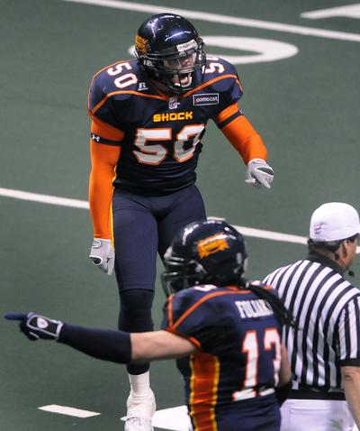 Shock linebacker Kevin McCullough never knew his career would point to Spokane.  (Dan Pelle / The Spokesman-Review)