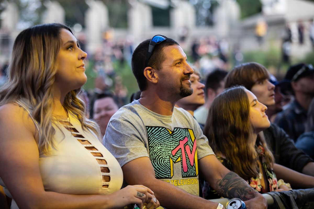 Fans listen to multiplatinum hip-hop group Cypress Hill perform at the U.S. Pavilion on Saturday in Spokane.  (Libby Kamrowski/THE SPOKESMAN-REVIEW)