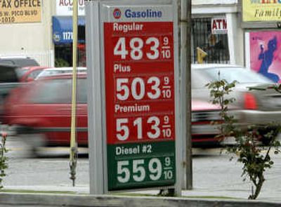
Gasoline prices are advertised at a ConocoPhillips 76 station in Los Angeles on Tuesday. Associated Press
 (Associated Press / The Spokesman-Review)