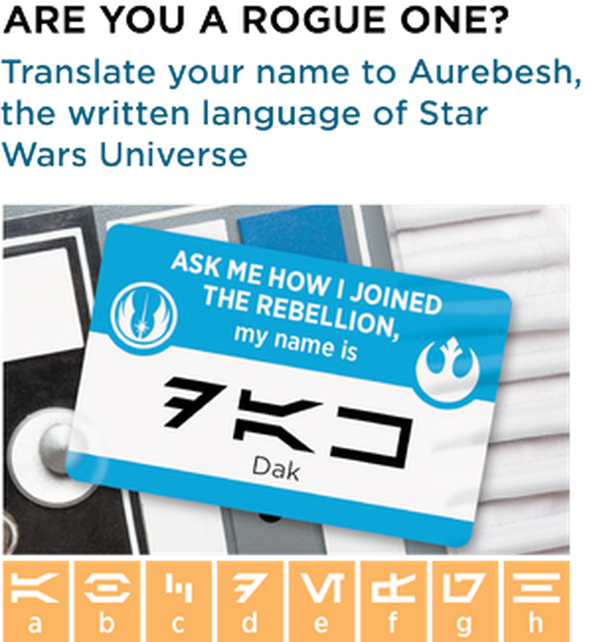 Convert your name from English to Aurebesh
