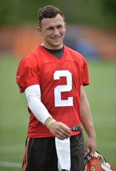 Johnny Manziel was all smiles. (Associated Press)