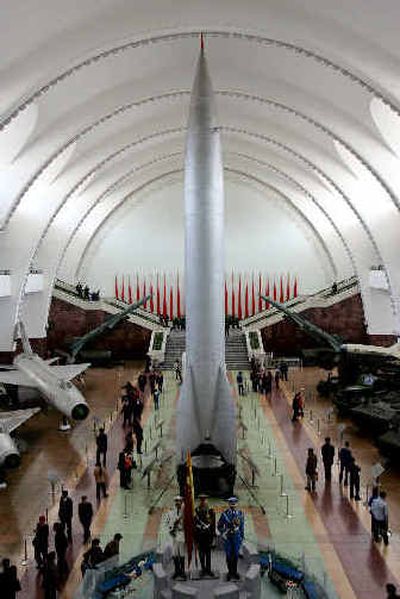 
Chinese citizens look at a military weapon and missile display at the People's Military Museum in Beijing on Sunday. As U.S. Secretary of State Condoleezza Rice visits China, European nations are considering resuming weapons sales to China. 
 (Associated Press / The Spokesman-Review)