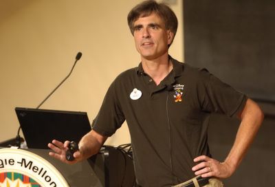Randy Pausch talks to a standing room only crowd at Carnegie Mellon University’s McConomy Auditorium in Pittsburgh in this September 18, 2007, file photo.  (Associated Press / The Spokesman-Review)