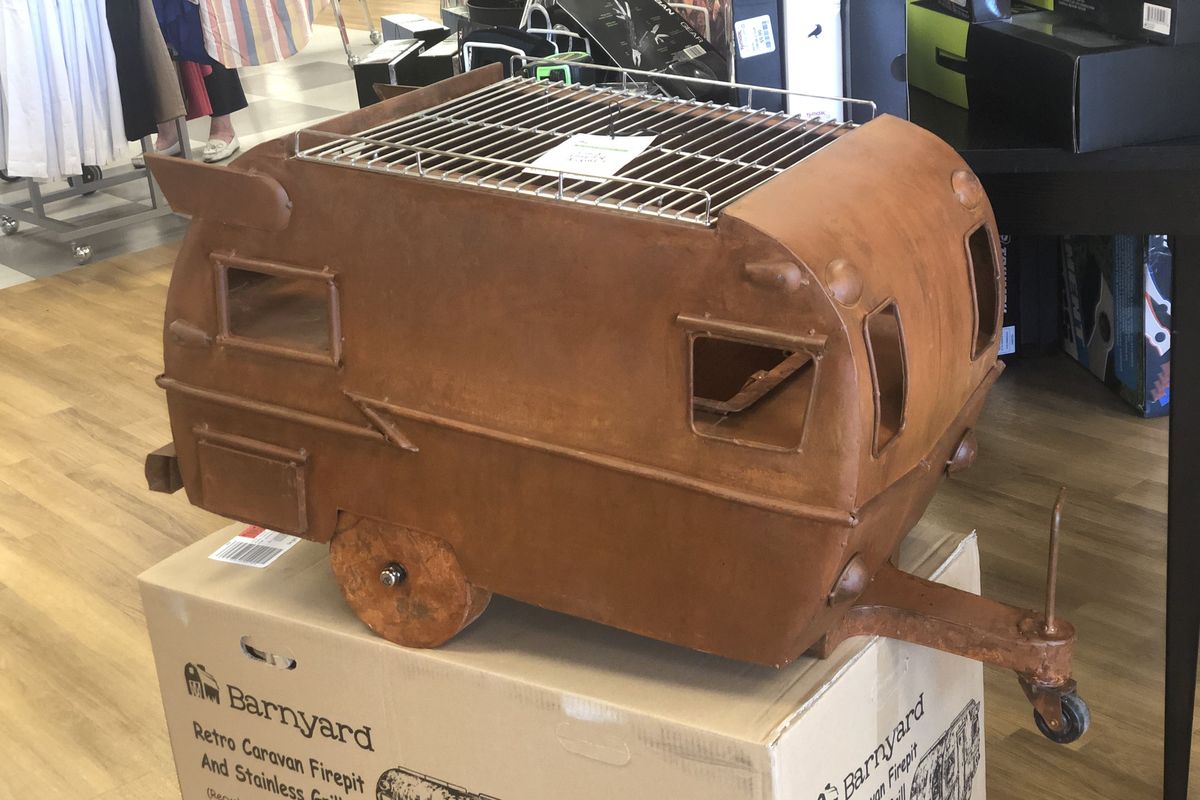 You don't want to set your trailer on fire... unless it's this trailer-shaped grill spotted at T.J. Maxx.  (Leslie Kelly)