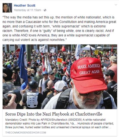 Rep. Heather Scott's Facebook post. (AP photo)