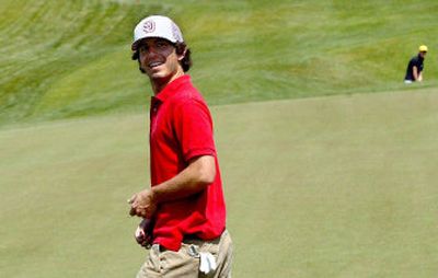 
Sandpoint senior Joey Lovell, whose round included a 50-yard chip-in, won the 4A Region I boys golf title Wednesday. 
 (Kathy Plonka / The Spokesman-Review)