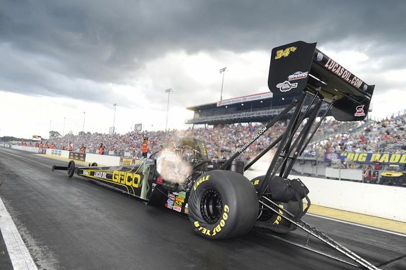 Morgan Lucas en route to 2012 NHRA Full Throttle Drag Racing Series victory in Gainesville, FL (Photo courtesy of NHRA)