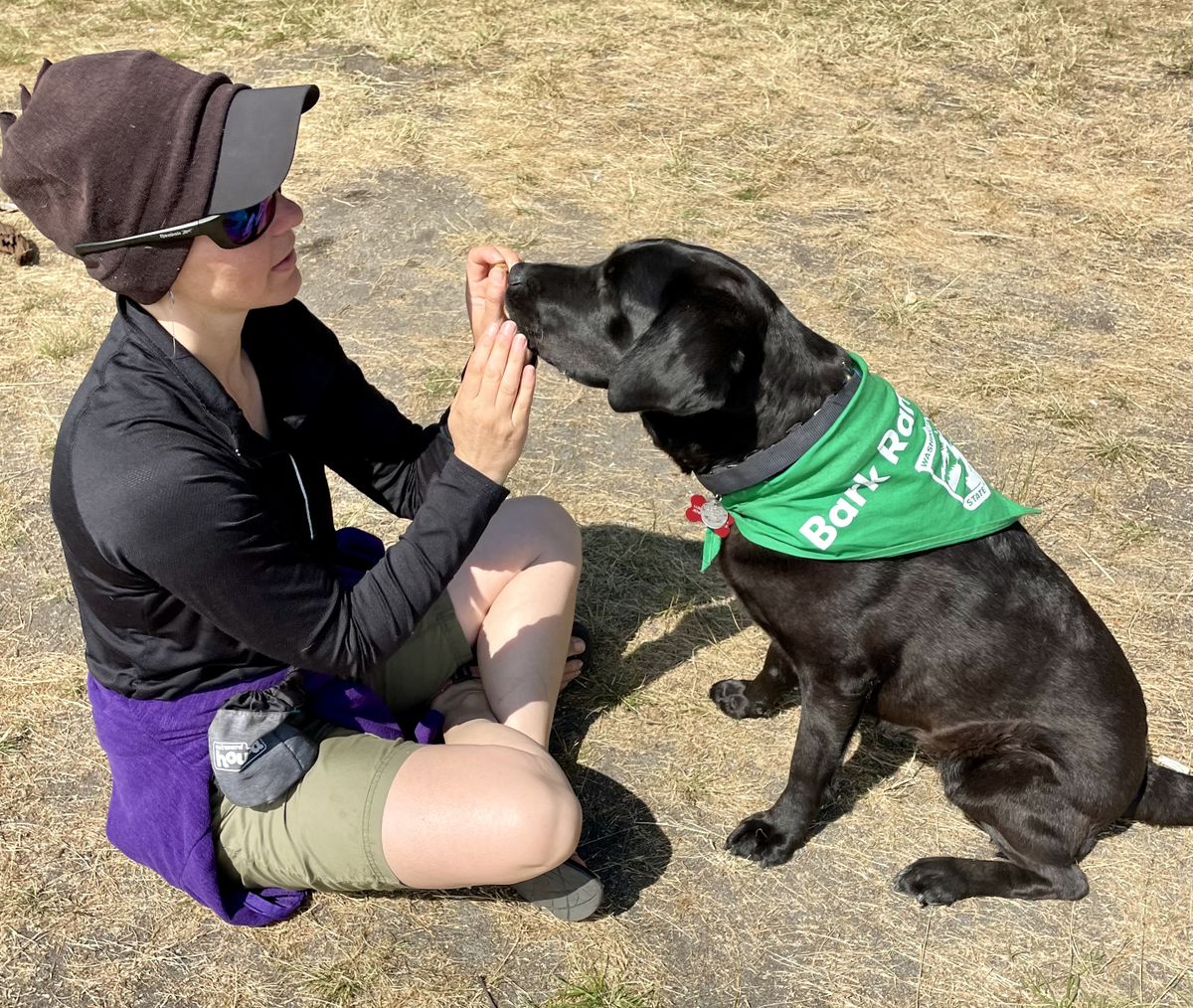 The Bark Ranger bandanas offer publicity for Washington State Parks. (Leslie Kelly)