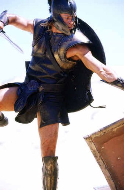 
Brad Pitt, playing the Greek mythical hero Achilles in the new movie 