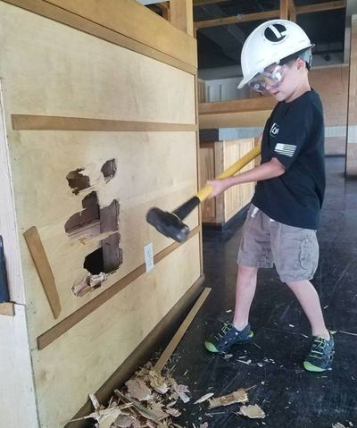 I don't think this is one of the regular workers who are busy transforming the old Brazilian Steakhouse into Sweet Lou's at 601 Front Ave. But this fellow is shown swinging the sledge hammer on the Sweet Lou's Facebook page.