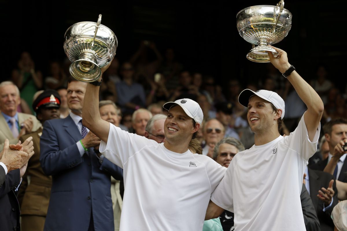 Bob and Mike Bryan of the United States are the first men’s doubles team in the Open era to hold all four Grand Slam doubles titles at the same time. (Associated Press)