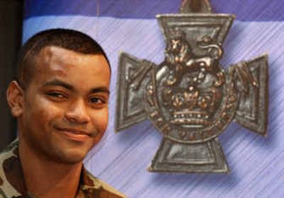 Pvt. Johnson Gideon Beharry from 1st Battalion the Princess of Wales's Royal Regiment is seen Thursday at the Ministry of Defence in London.
(Associated Press / The Spokesman-Review)