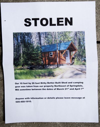 The Hempels posted a notice about their missing cabin.