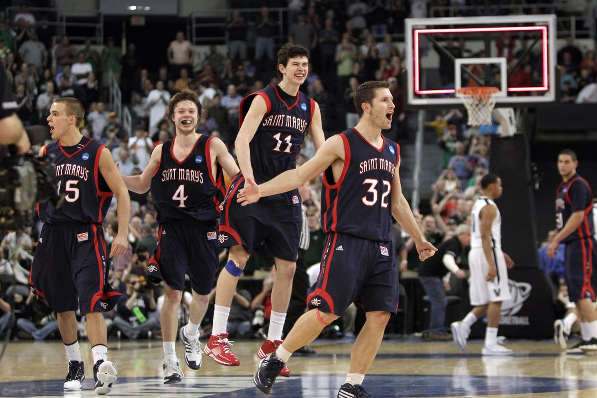 Beau Levesque (15), Matthew Dellavedova (4), Clint Steindl (11) and Mickey McConnell (32) celebrate. (Associated Press)
