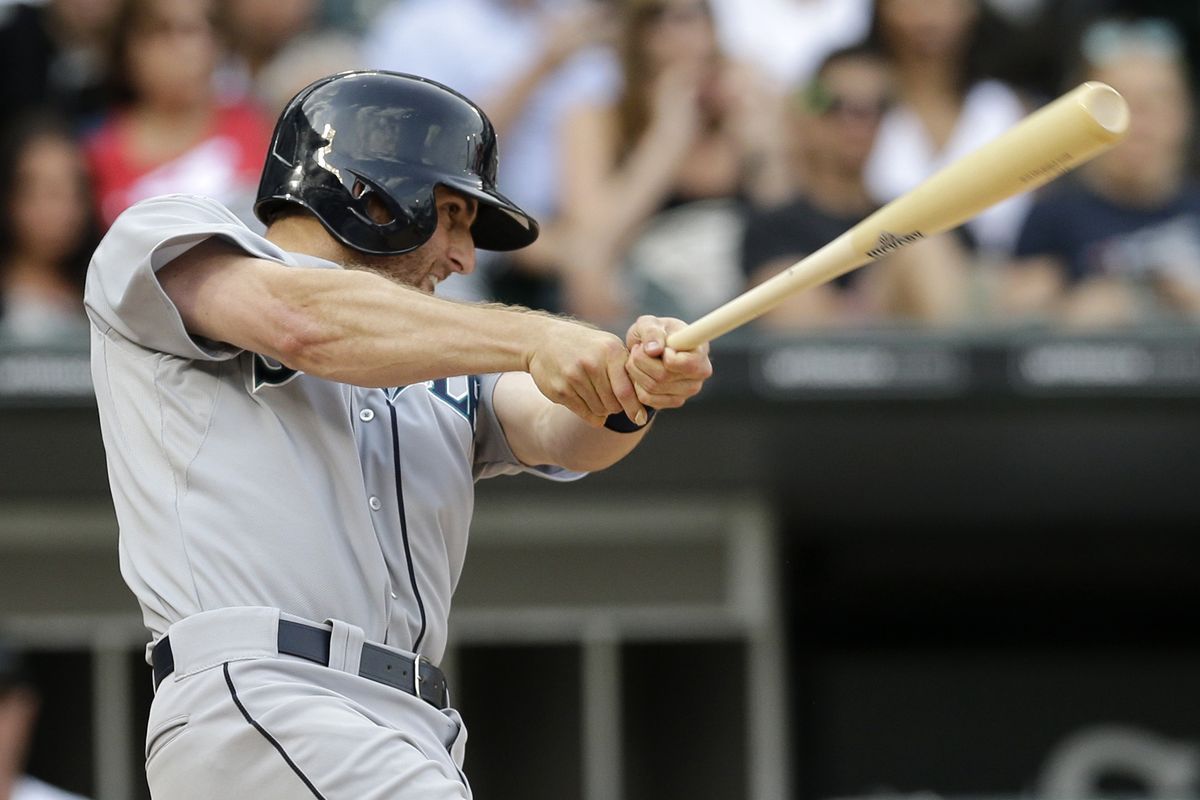 Brad Miller hits a ground-rule double to drive in go-ahead run in the 14th inning. (Associated Press)