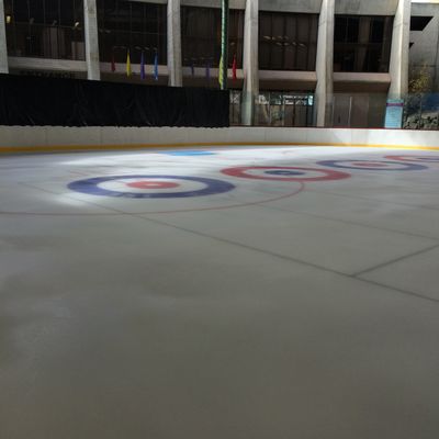 There were a few puddles (in the other direction), but it's early. 