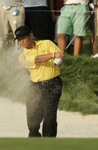 
K. J. Choi hits out of the sand trap at The Barclays. Associated Press
 (Associated Press / The Spokesman-Review)