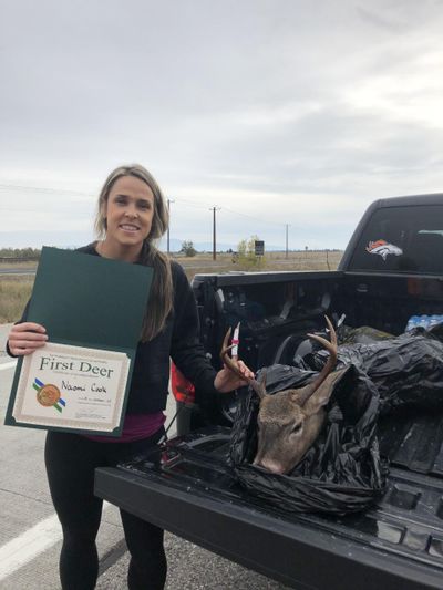 Naomi Cook got her first-ever deer on Saturday. (WDFW / Courtesy)