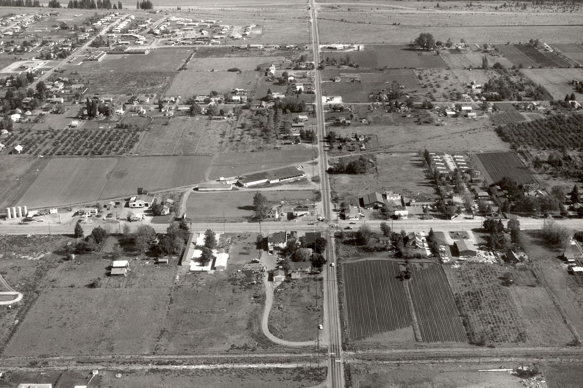 1965: An aerial view of the corner of Sprague Avenue and Sullivan Road looking north. (Courtesy Photo / The Spokesman Review)