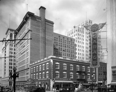 1932: Wilson’s Restaurant No. 3, in White’s Hotel, is pictured on the northeast corner of Sprague Avenue and Stevens Street. The block is where city father James Glover’s home once stood. Stuart D. Wilson owned three downtown waffle restaurants between 1918 and 1951, serving reasonably priced food. The 1905 hotel building belonged to Joseph A. White, Wilson’s father-in-law. (Eastern So / The Spokesman-Review)