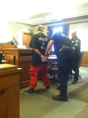 This 17-year-old was arrested for contempt of court on Jan. 30, 2015 after swearing in a Spokane County courtroom. Judge Sam Cozza ordered that he be held in jail for five days.   (Nina Culver)