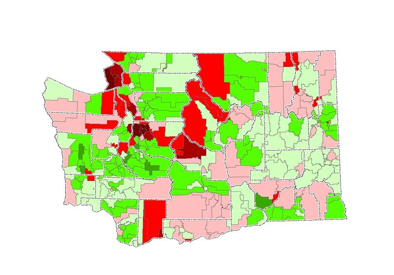 Tax changes on the average home in the state's 295 districts. For more details, click on the documents attached to this post. (Jim Camden/The Spokesman-Review)