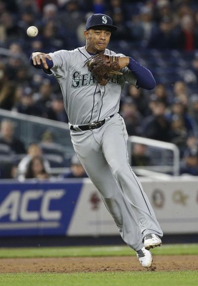 Seattle Mariners shortstop Ketel Marte makes things happen when he gets on base. (Frank Franklin II / Associated Press)