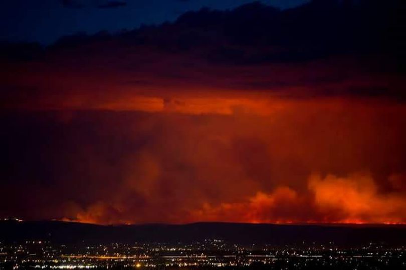 This image of the Soda fire from the BLM shows a blaze that’s now 200,000 acres and growing, and has caused intermittent closures of Highway 95 from Marsing to Jordan Valley. As of Wednesday evening, the fire was burning toward Homedale (BLM photo)
