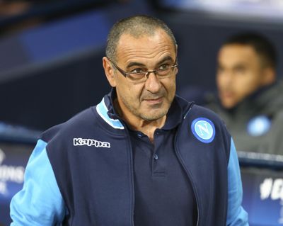 Napoli coach Maurizio Sarri arrives prior to the start of the Champions League match against Manchester City on Oct. 17, 2017, at the Etihad Stadium in Manchester, England. Chelsea has hired Maurizio Sarri as its manager on a three-year contract. The announcement was made on Saturday, July 14, 2018. (Dave Thompson / Associated Press)