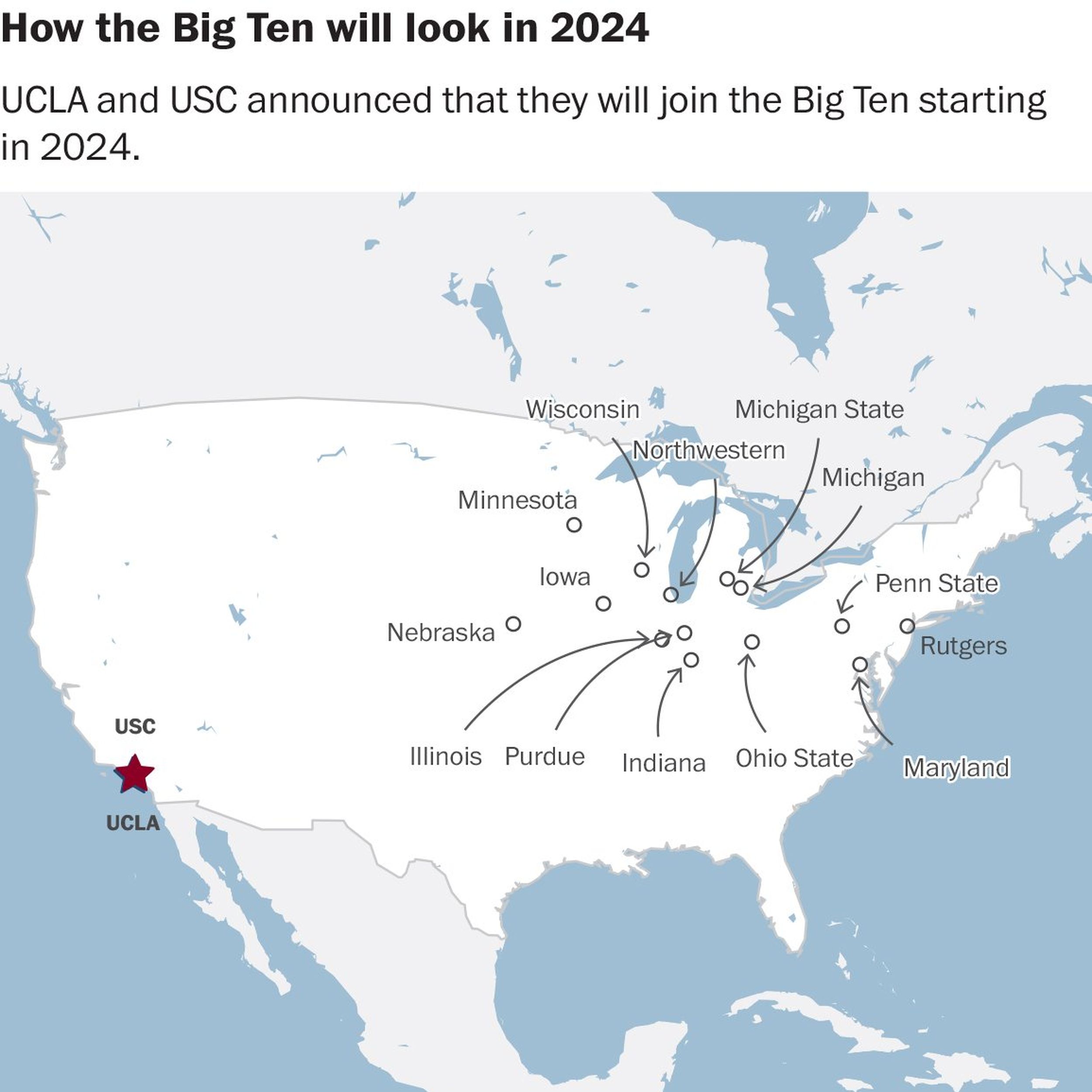 Big Ten examining potential additions of Oregon, Washington, California and  Stanford to conference 