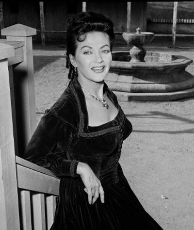 
Yvonne De Carlo is shown in  April 1959 dressed for a guest role on the television series 