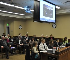 OLYMPIA -- Washtucna Elementary School students ask a House Committee to name Palouse Falls the official state waterfall. (Jim Camden)