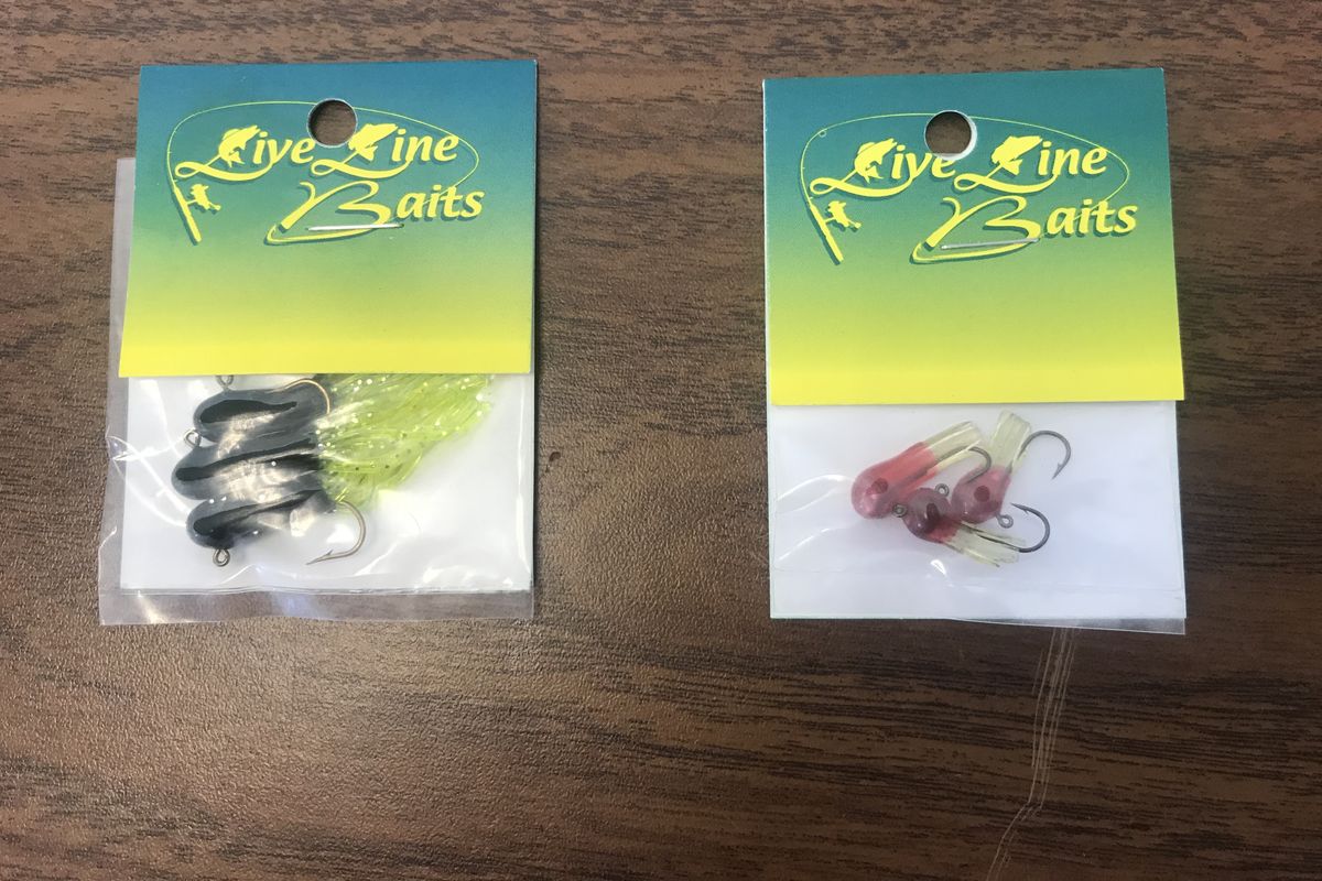 Live Line Baits in Newman Lake makes lures and baits, like these pictured above.  (By Nina Culver/For The Spokesman-Review)
