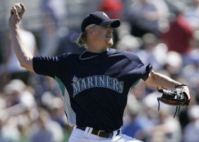
 Free-agent acquisition Jeff Weaver pitched three innings for the Mariners against the Rockies Friday, allowing three hits and one run.
 (Associated Press / The Spokesman-Review)