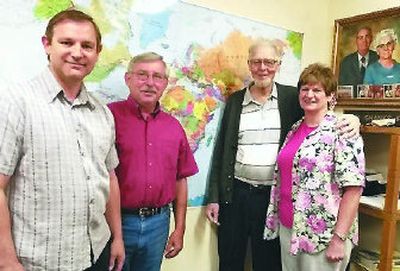 Jeff Jordan  and Mike Danielson are pictured with Dick Shanks and his wife, Lil. They have all been to Ghana on humanitarian trips.
 (J. BART RAYNIAK / The Spokesman-Review)