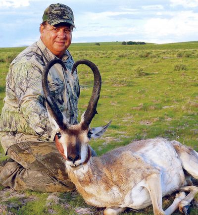 Mike Gallo poses with the world record pronghorn buck he shot in New Mexico last September.