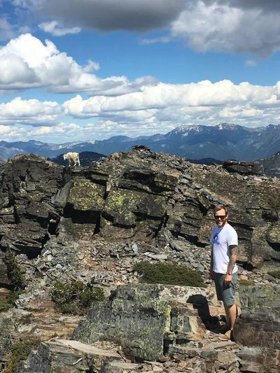 Jay Sicilia shows the proper distance from which to watch mountain goats. (COURTESY / Courtesy photo)