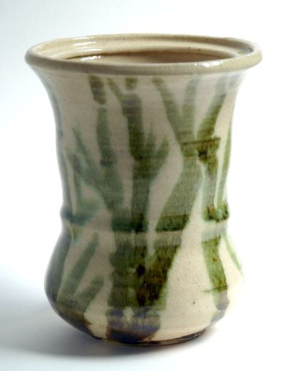 A vase by  Amanda Louise Benson of Red Panda Pottery. 