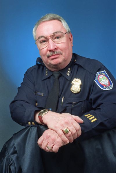 File photo-Terry Mangan, 76, served from 1987 until 1998 and was the first person selected to Spokane’s top cop job from outside the department.