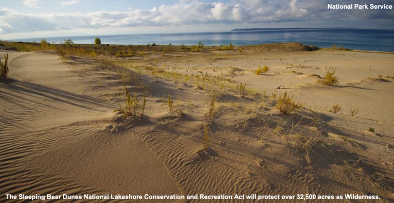 The House of Representatives voted March 4, 2014, to pass the Sleeping Bear Dunes National Lakeshore Conservation and Recreation Act, sending the measure to President Barack Obama to be signed into law. The bill will protect more than 32,500 acres in Michigan, including pristine shoreline and forests on the coast of Lake Michigan. (National Park Service)