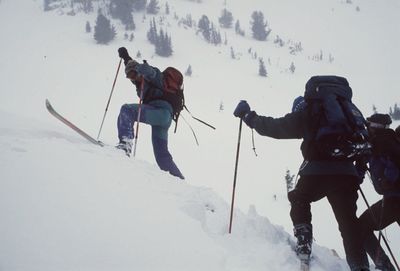 Skiers climb into the Aneroid Basin of northeastern Oregon’s Eagle Cap Wilderness. An avalanche in this area killed former Spokane resident Roger Roepke on March 7.  (File / The Spokesman-Review)