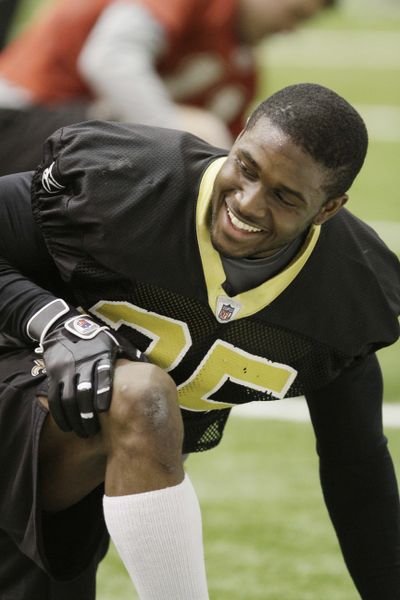 New Orleans Saints running back Reggie Bush has an uncertain future with the Saints after the postseason is over.  (Associated Press)